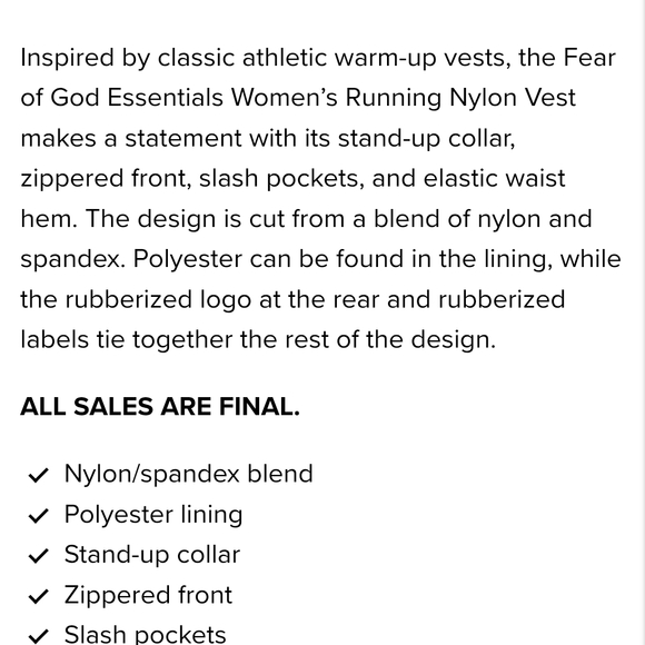 Essentials Fear Of God Running Vest - Picture 9 of 16